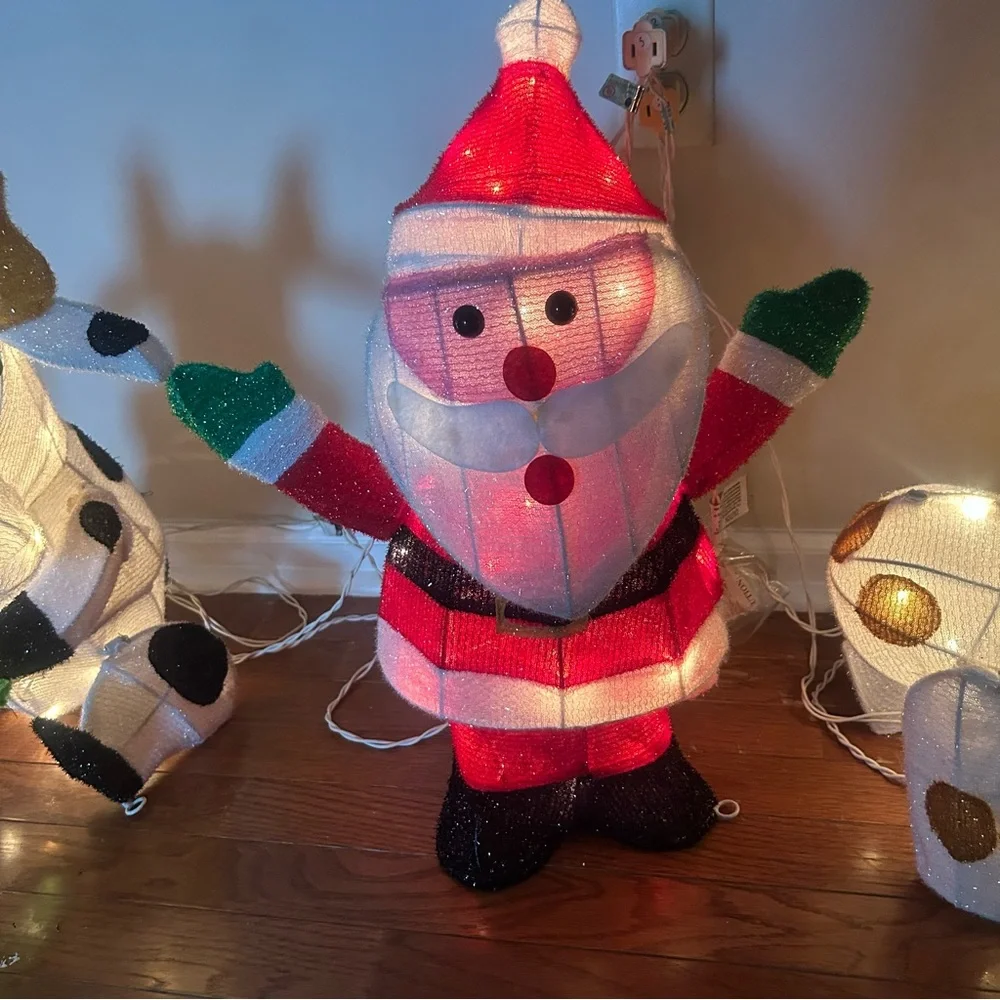 Vintage 20” Christmas Light Up Decor All 6 Characters Cow Dog Santa Penguin +